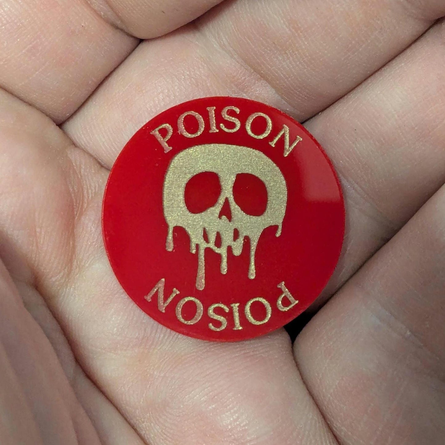 Poison Tokens - Set of 5 - Choice of Colours - 3mm Acrylic