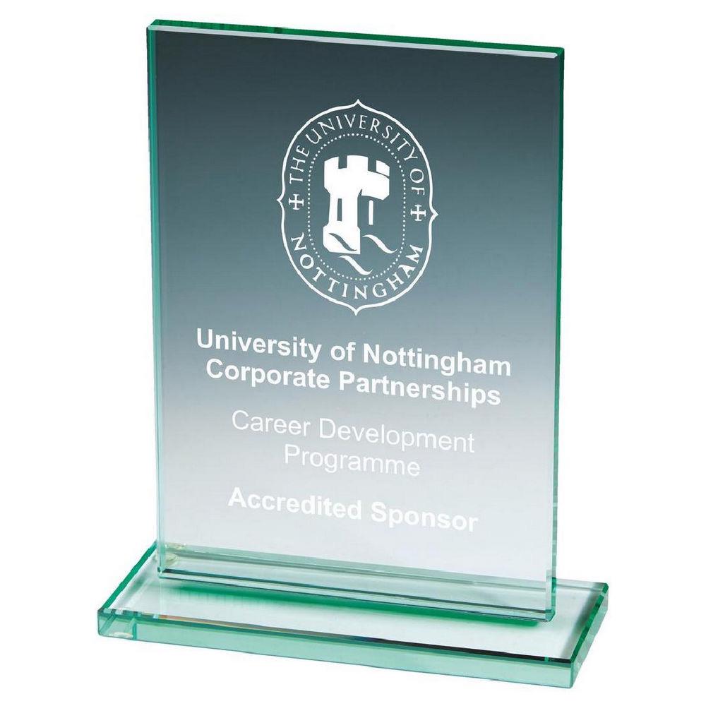 Jade Glass Rectangle Stand - Personalisable Engraving - Available in 3 Sizes