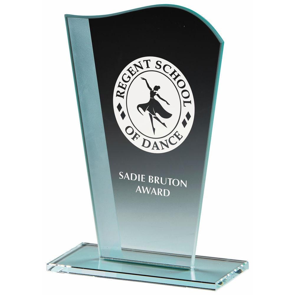 Wave Jade Glass Award - Personalisable Engraving - Available in 2 Sizes