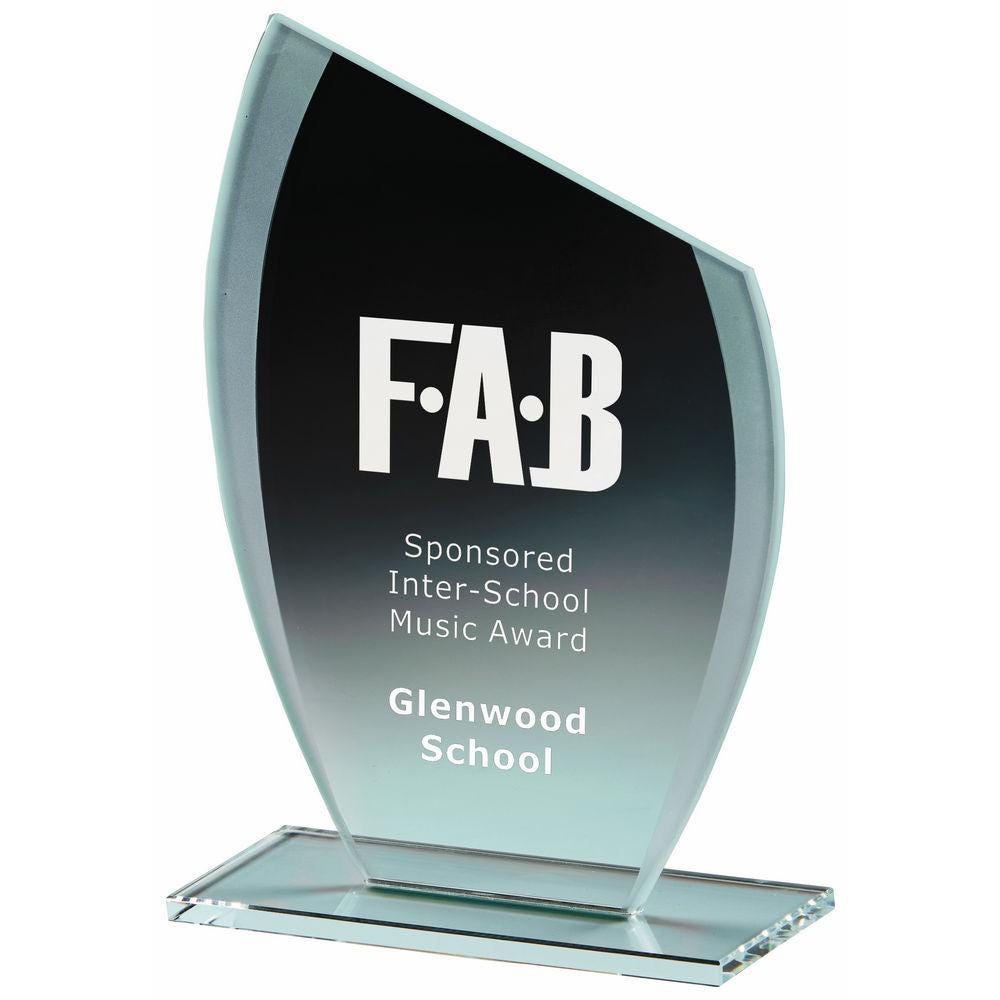 Slope Top Jade Glass Award - Personalisable Engraving - Available in 2 Sizes