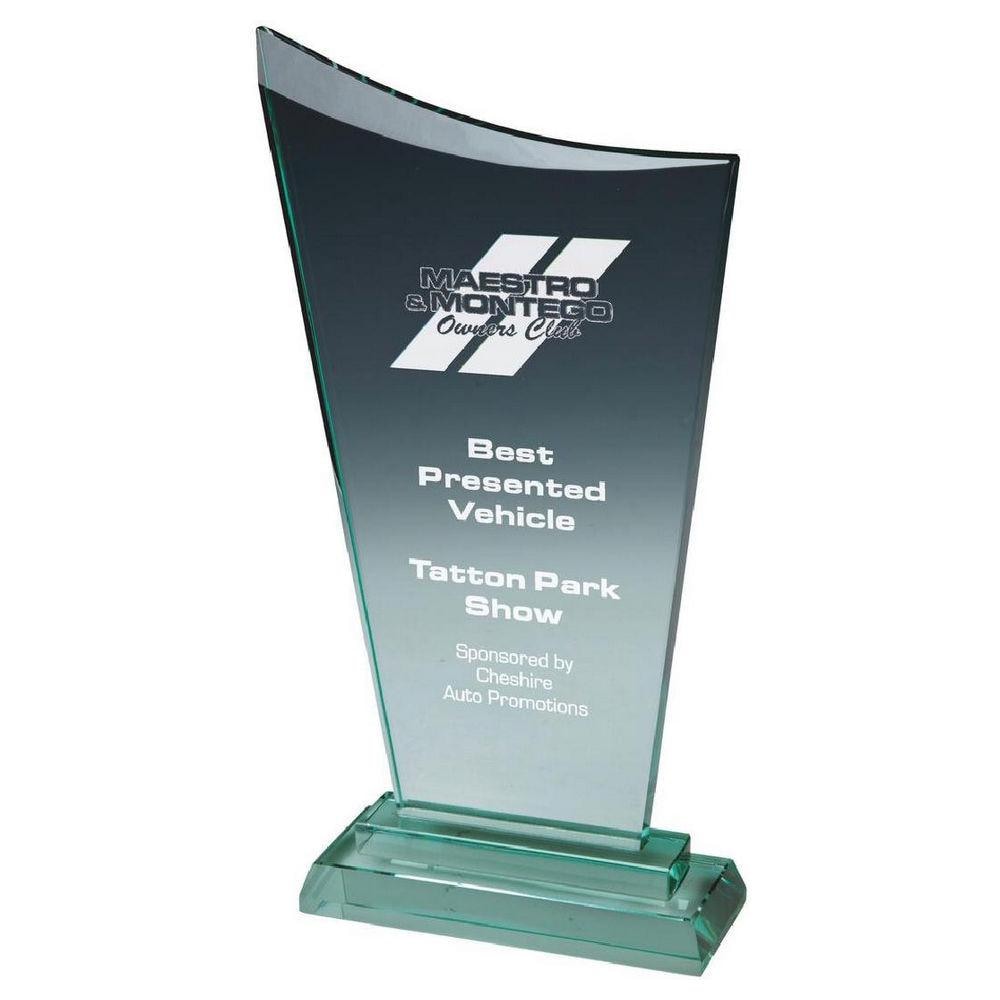Premium Jade Glass Award - with Presentation Case - Personalisable Engraving - Available in 2 Sizes