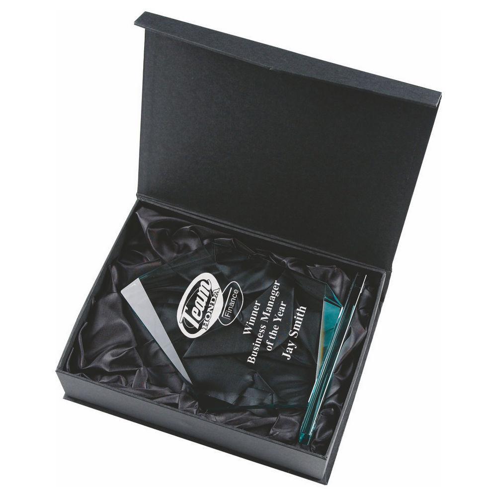 Premium Jade Glass Stand - with Presentation Case - Personalisable Engraving - Available in 2 Sizes