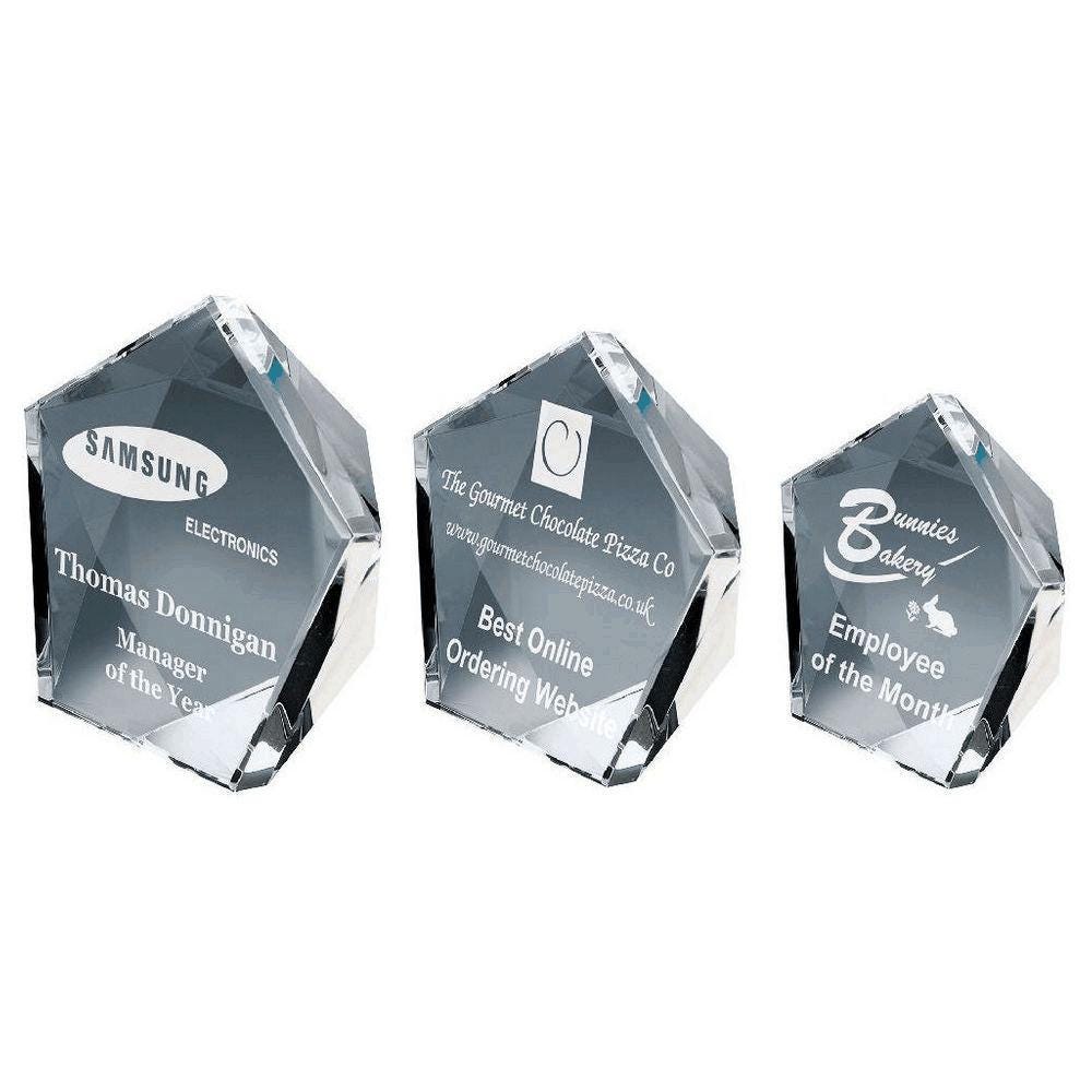 Star-Shaped Crystal Stand (In Presentation Case) - Personalisable Engraving - Available in 3 Sizes