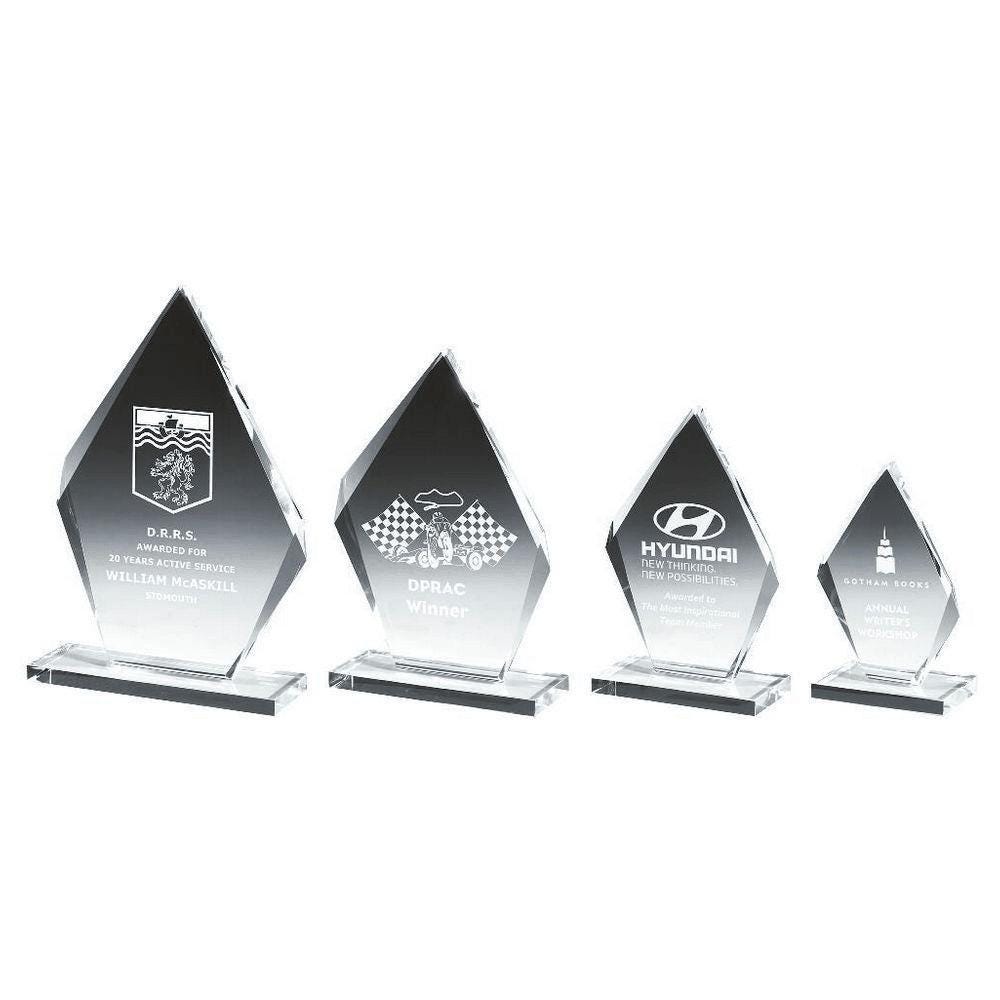 Crystal Iceberg Stand Award (In Presentation Case) - Personalisable Engraving - Available in 4 Sizes