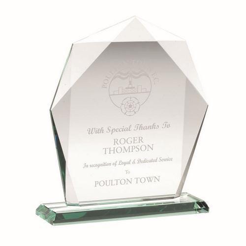 Jade Glass Heptagon (10mm Thick) - Personalisable Engraving