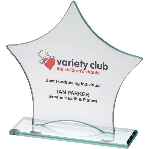 Jade Glass Star Plaque (6mm Thickness) - Personalisable Engraving