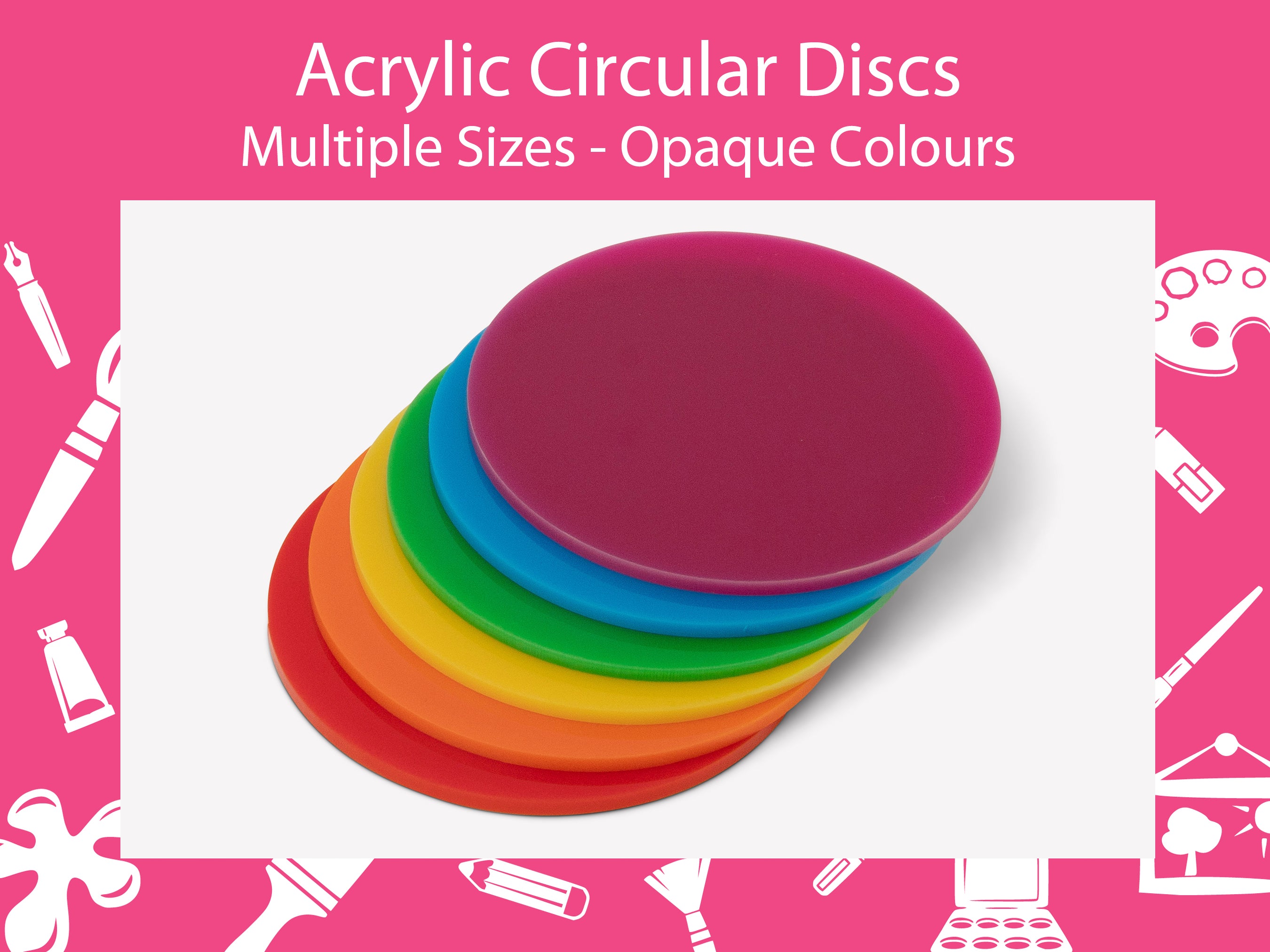 Acrylic Circular Discs/Craft Blanks (Packs of 10) - Opaque Colours – JB ...