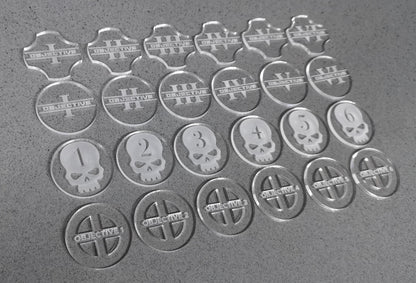 40mm Objective Markers - Set of 6, ideal for use with WH40K