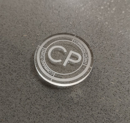 WH40K Command Point Tokens: Laser Engraved Acrylic, Set of 6
