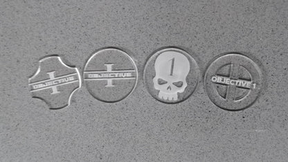 40mm Objective Markers - Set of 6, ideal for use with WH40K