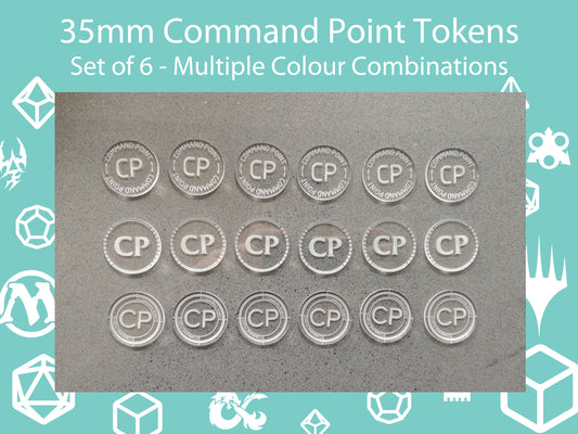 WH40K Command Point Tokens: Laser Engraved Acrylic, Set of 6