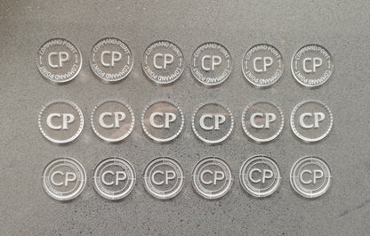 WH40K Command Point Tokens: Laser Engraved Acrylic, Set of 6