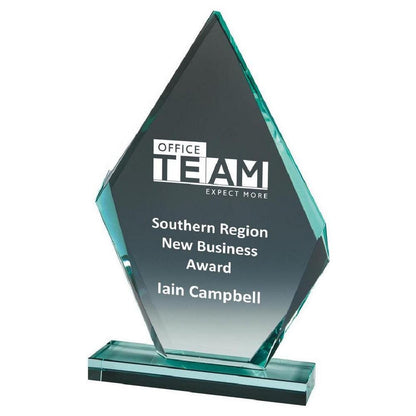 Premium Jade Glass Iceberg Stand - with Presentation Case - Personalisable Engraving - Available in 3 Sizes