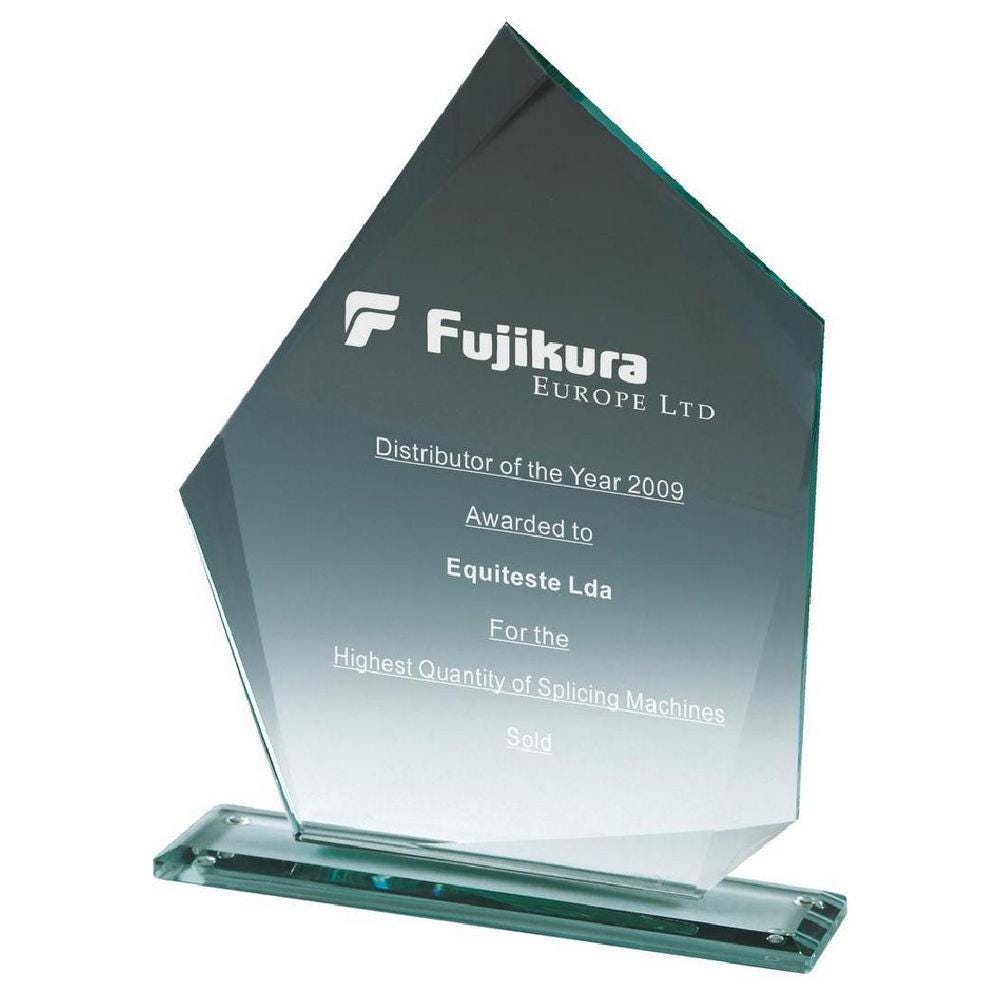Premium Jade Glass Stand - with Presentation Case - Personalisable Engraving - Available in 2 Sizes