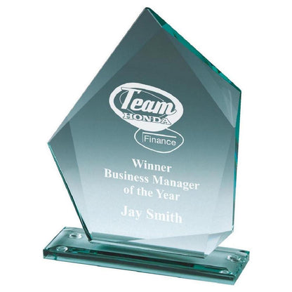 Premium Jade Glass Stand - with Presentation Case - Personalisable Engraving - Available in 2 Sizes