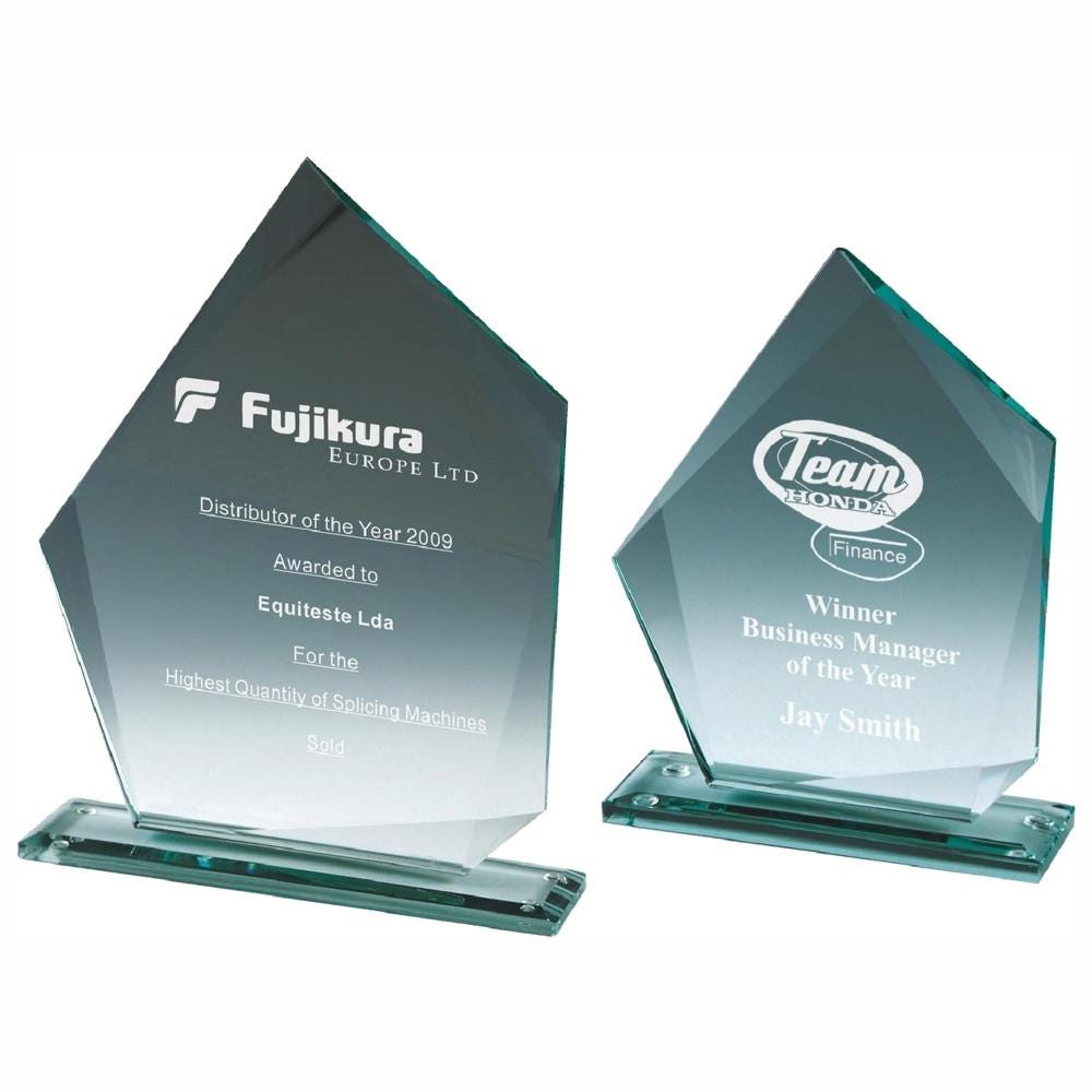 Premium Jade Glass Stand - with Presentation Case - Personalisable Engraving - Available in 2 Sizes