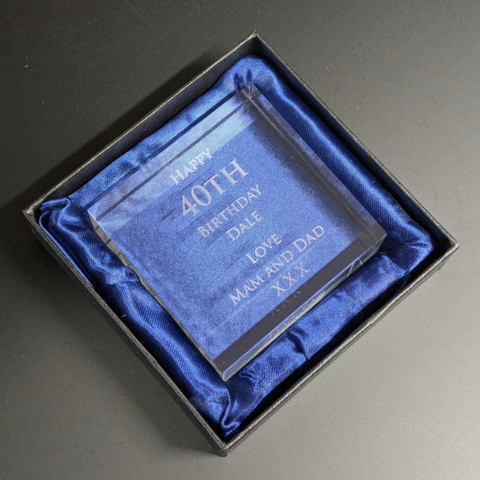 Crystal Block Paperweight Award (In Presentation Case) - Personalisable Engraving