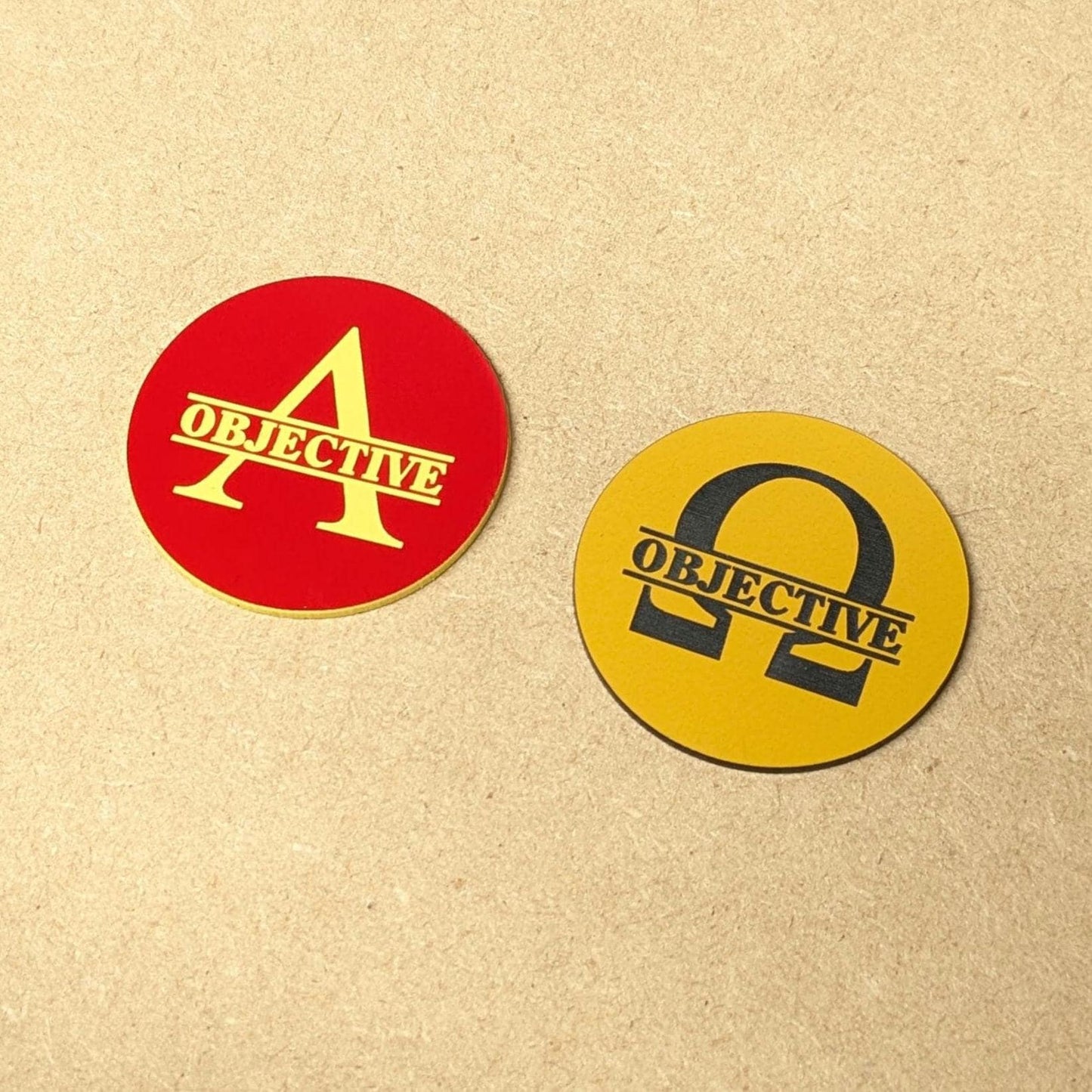 Alpha and Omega Objective Tokens - Ideal for use with WH40K 10th Edition - Chapter Approved