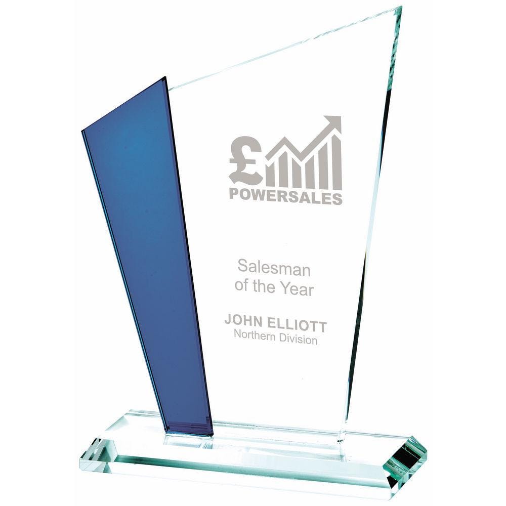 Clear/Blue Glass Stand (In Presentation Case) - Available in 2 Sizes
