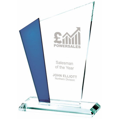 Clear/Blue Glass Stand (In Presentation Case) - Available in 2 Sizes