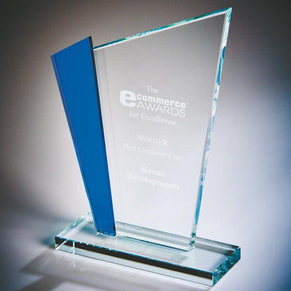 Clear/Blue Glass Stand (In Presentation Case) - Available in 2 Sizes
