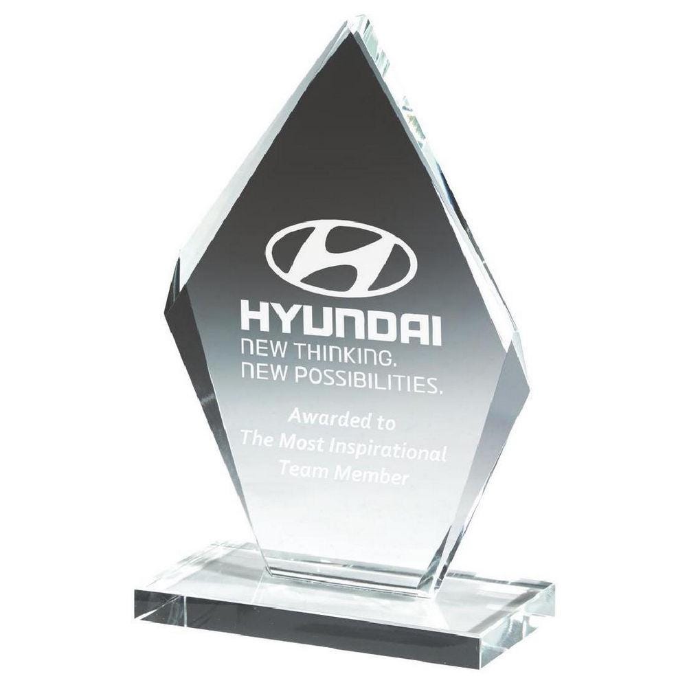 Crystal Iceberg Stand Award (In Presentation Case) - Personalisable Engraving - Available in 4 Sizes