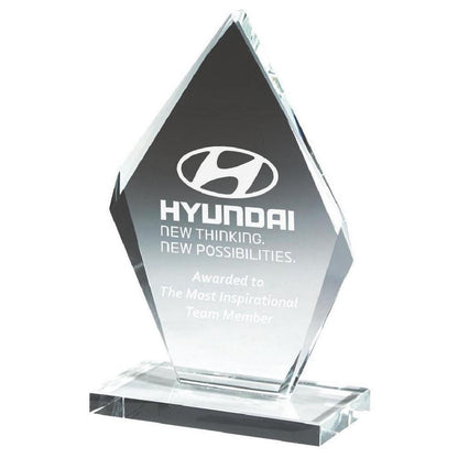 Crystal Iceberg Stand Award (In Presentation Case) - Personalisable Engraving - Available in 4 Sizes