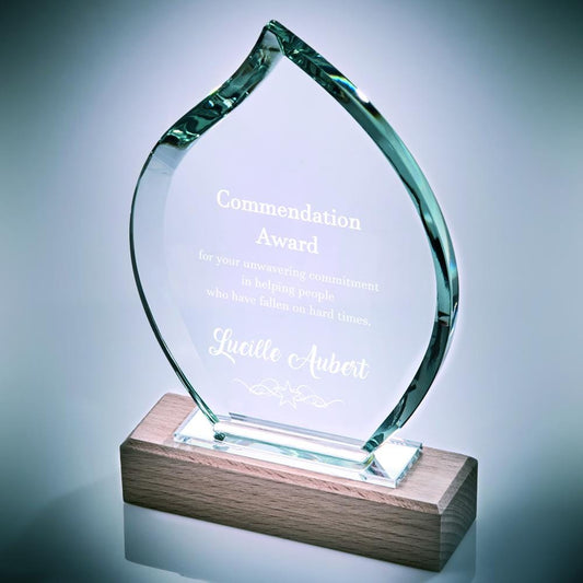 Tear Drop Stand with Wooden Base - Available in 2 Sizes