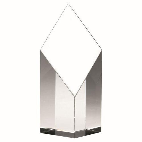 Clear Glass Diamond Column - Personalisable Engraving