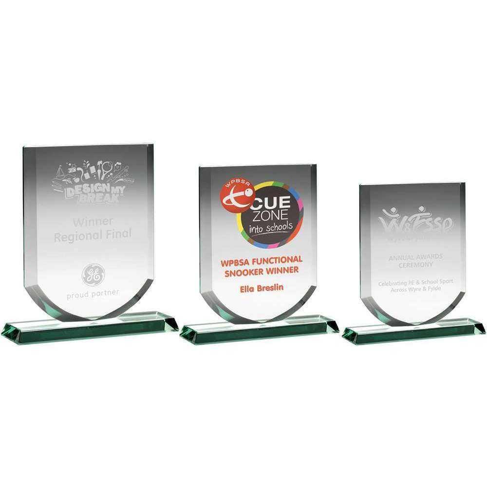 Jade Glass Shield (10mm Thick) - Personalisable Engraving