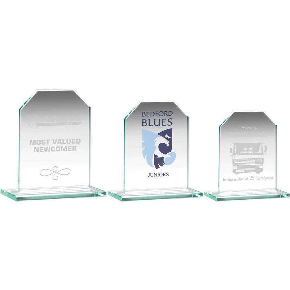 Jade Glass Chamfered Rectangle Plaque (6mm Thickness) - Personalisable Engraving