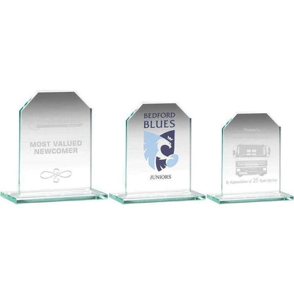 Jade Glass Chamfered Rectangle Plaque (6mm Thickness) - Personalisable Engraving