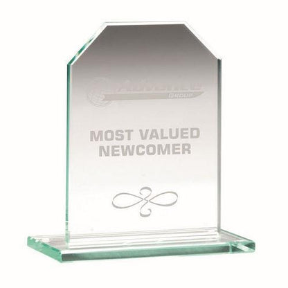 Jade Glass Chamfered Rectangle Plaque (6mm Thickness) - Personalisable Engraving