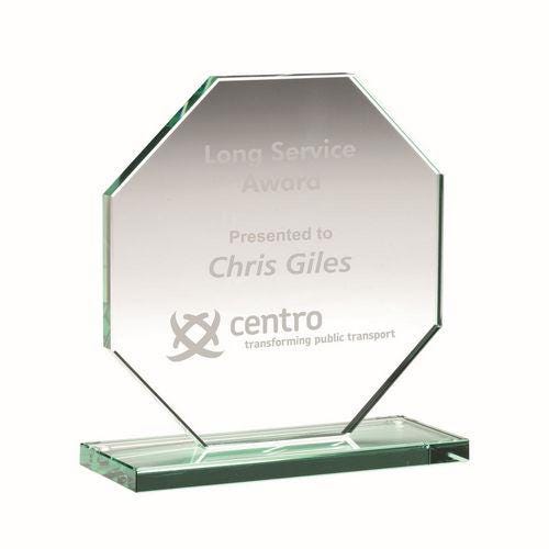 Jade Glass Octagon Plaque (10mm Thick) - Personalisable Engraving