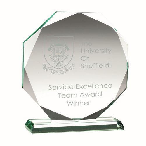 Jade Glass Octagon (15mm Thick) - Personalisable Engraving