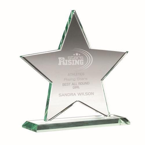 Jade Glass Star (10mm Thick) - Personalisable Engraving