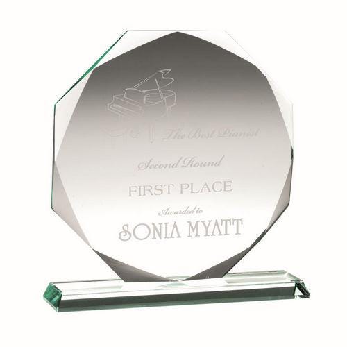 Jade Glass Octagon (10mm Thick) - Personalisable Engraving
