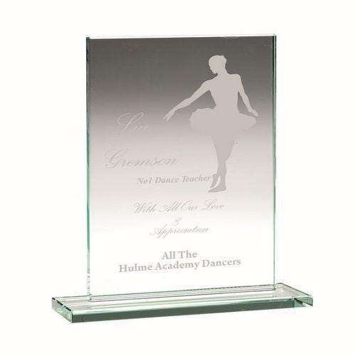 Jade Glass Rectangle Plaque (10mm Thickness) - Personalisable Engraving