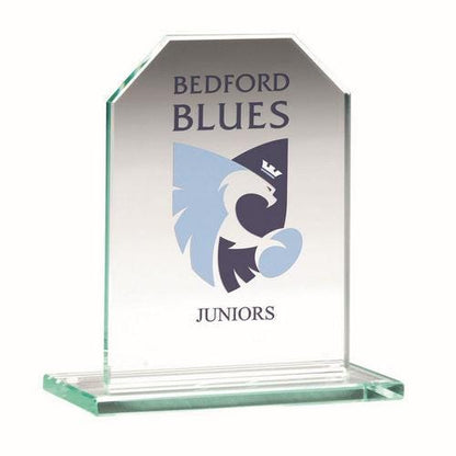 Jade Glass Chamfered Rectangle Plaque (6mm Thickness) - Personalisable Engraving