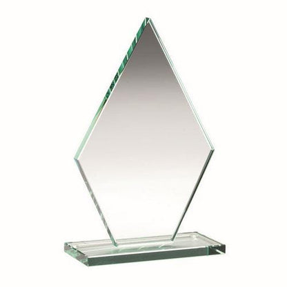 Jade Glass Tall Diamond Plaque (10mm Thick) - Personalisable Engraving