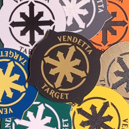 Custom Chaos Vendetta Token for use with WH40K 10th Edition