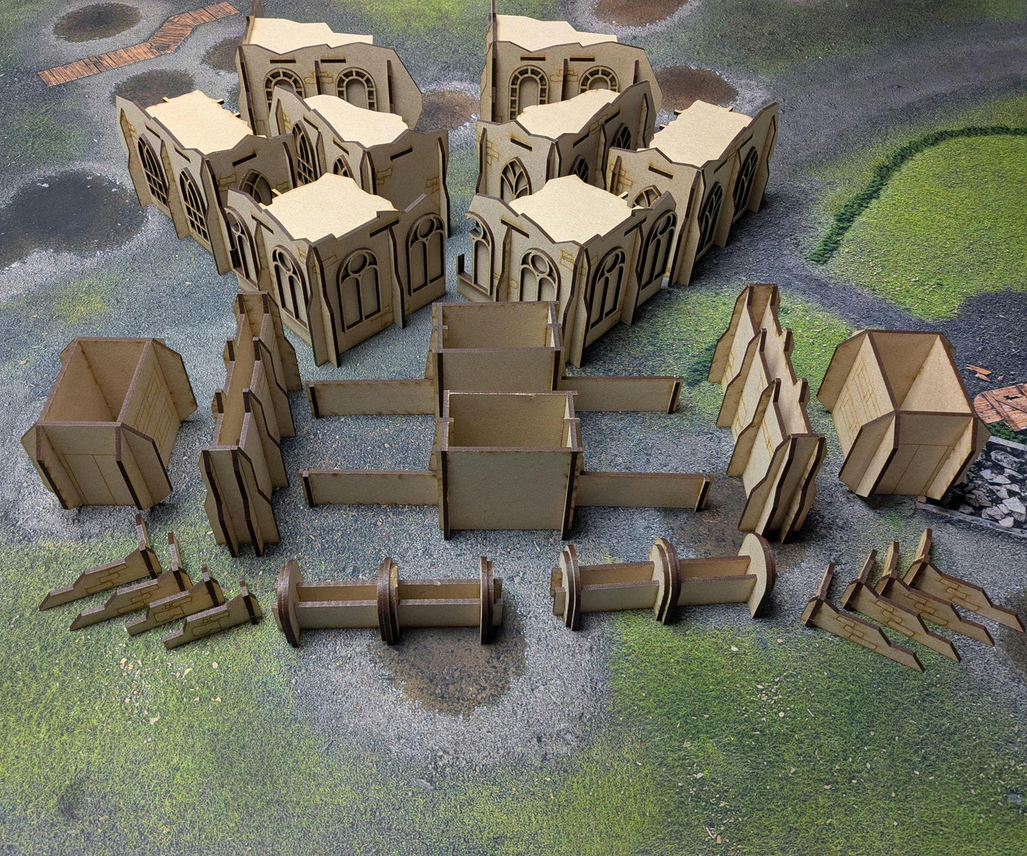 WH40K GW 11th Edition MDF Terrain, Clear Acrylic/MDF Footprints for Competitive Play
