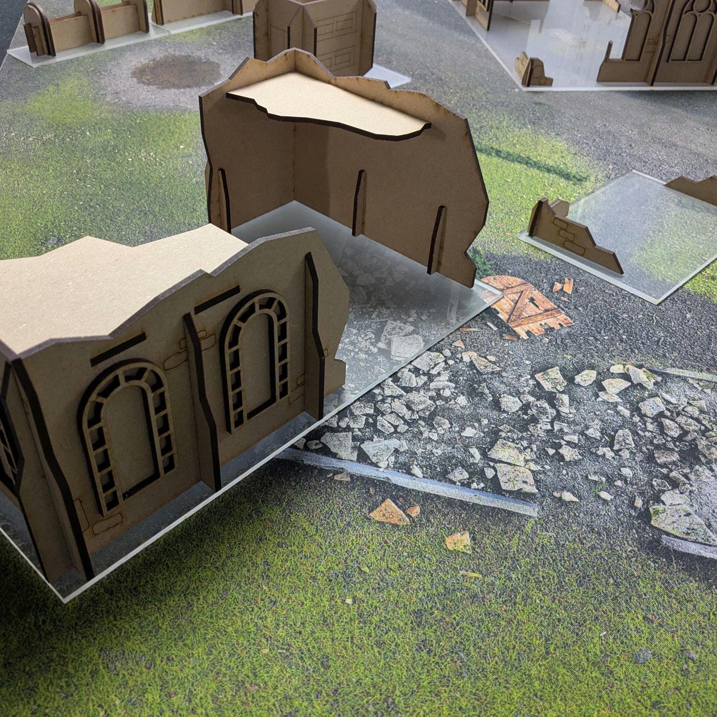 WH40K GW 11th Edition MDF Terrain, Clear Acrylic/MDF Footprints for Competitive Play