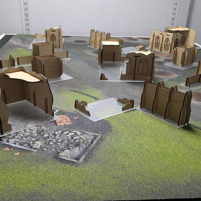 WH40K GW 11th Edition MDF Terrain, Clear Acrylic/MDF Footprints for Competitive Play