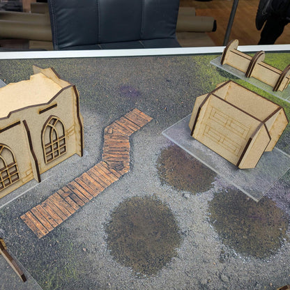 WH40K GW 11th Edition MDF Terrain, Clear Acrylic/MDF Footprints for Competitive Play