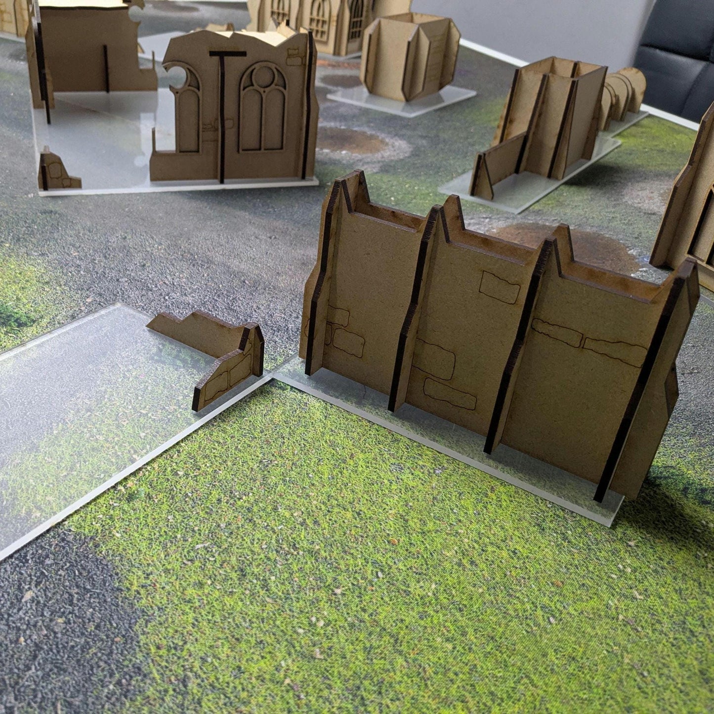 WH40K GW 11th Edition MDF Terrain, Clear Acrylic/MDF Footprints for Competitive Play