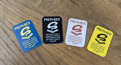 Prepared Keyword Token -MtG Ability Markers, MtG Keyword Counters. 25mm Hexagon Markers, Multiple Colour Combinations