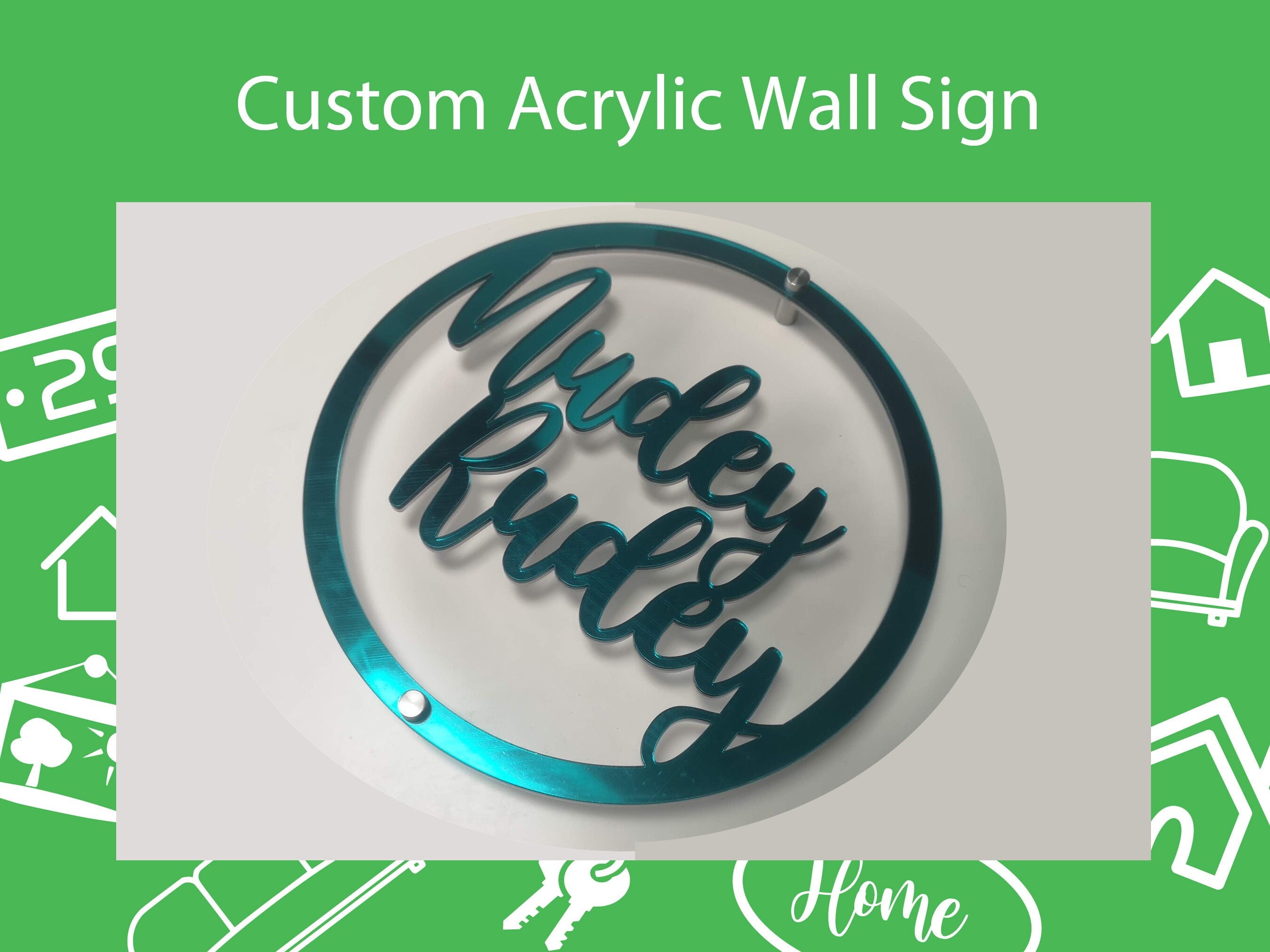 Ciruler Sign Custom Mirrored Acrylic Circular Sign – JB Engraving