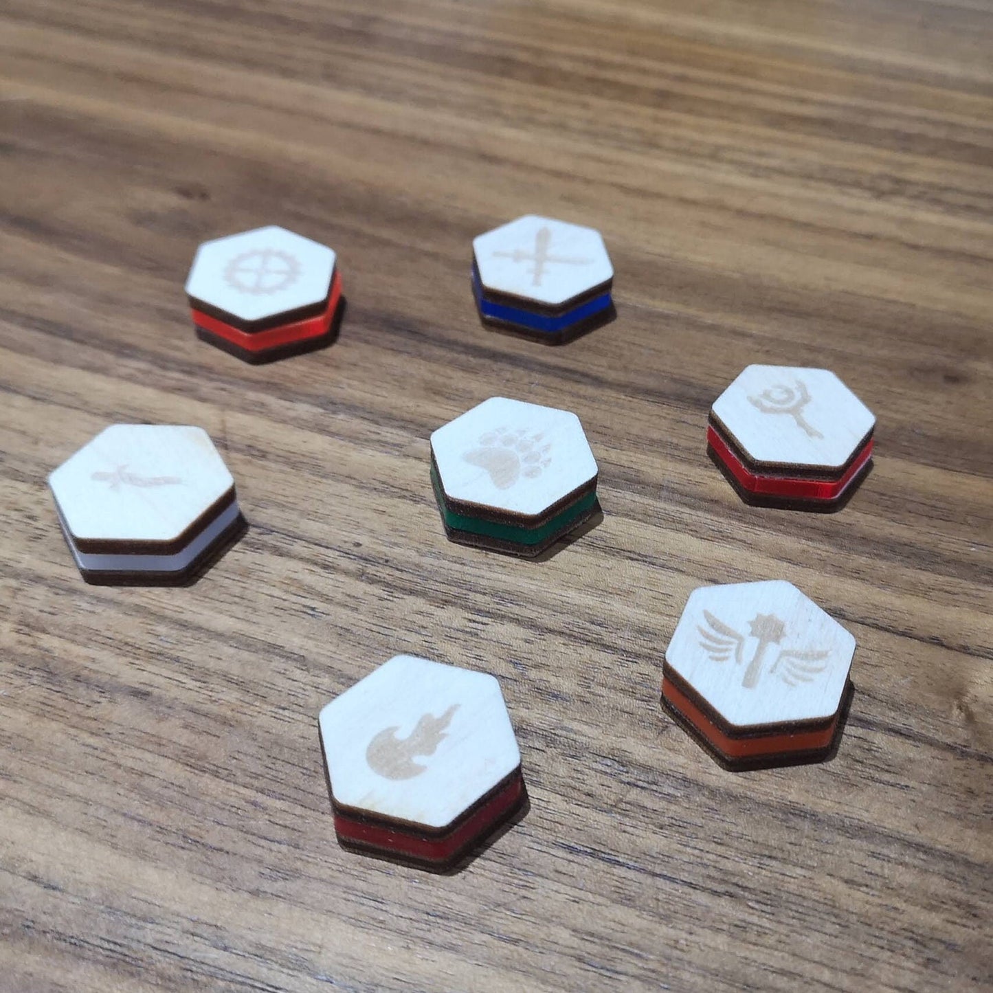 D&D Class Icon Markers - Plywood and Acrylic