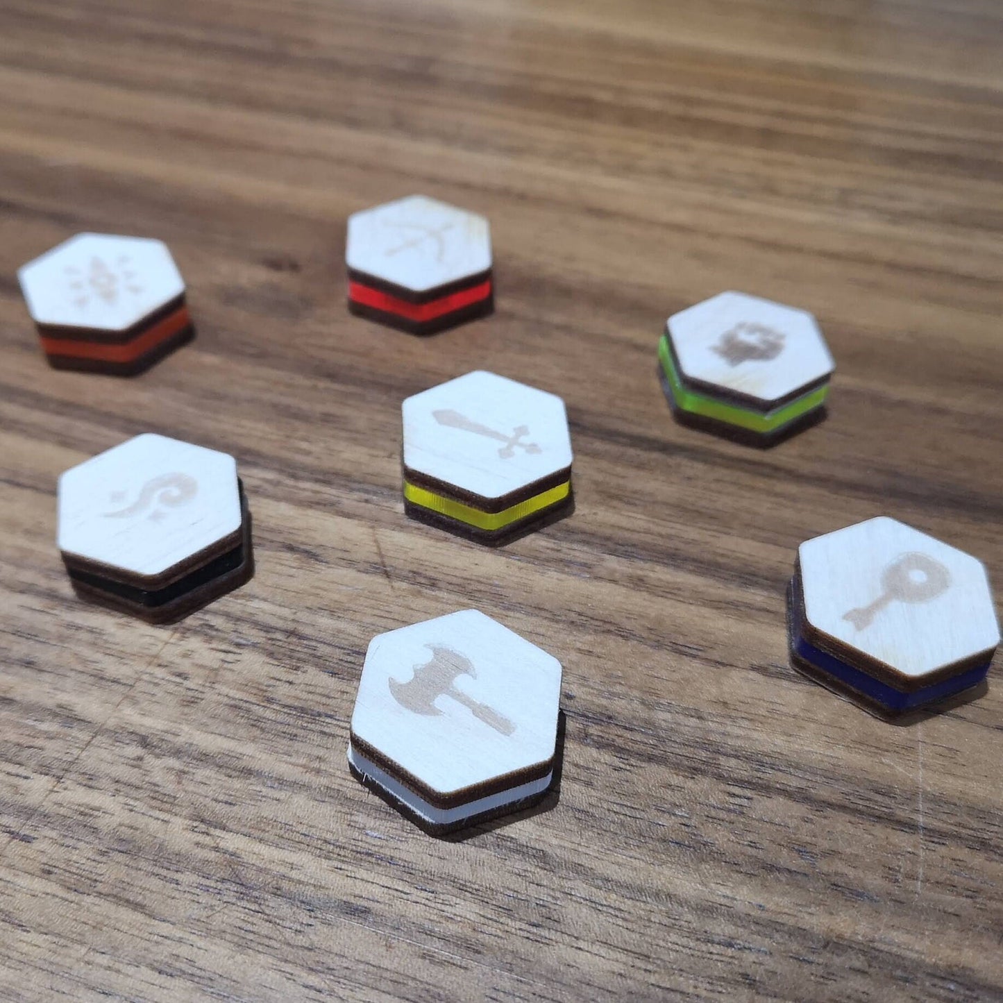 D&D Class Icon Markers - Plywood and Acrylic